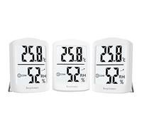 hoyiours Termómetro Higrómetro Portátil, Mini Termómetro Digital Interior para Medición de Temperatura y Humedad del Casa Ambiente con 3s de Respuesta Rápida, Alta Precisión (Blanco*3)