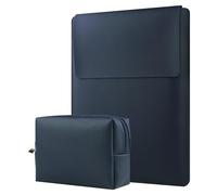 HoYiXi 13 14'' Funda de Cuero Impermeable con Soporte Ajustable Compatible con MacBook Pro 14 2021 / MacBook Air 13 Inch M1 2021 2020 2019 2018 / MacBook Pro 13 2016-2021, Azul