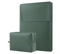HoYiXi 13 14'' Funda de Cuero Impermeable con Soporte Ajustable Compatible con MacBook Pro 14 2021 / MacBook Air 13 Inch M1 2021 2020 2019 2018 / MacBook Pro 13 2016-2021, Verde