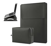 HoYiXi 13 Pulgada Funda de Cuero Impermeable con Soporte Compatible con MacBook Air M2 13.6'' 2022/13.3'' M1/MacBook Pro 13 2022-2016/Dell XPS 13/Surface Pro X/8/7/6/5/Surface Laptop 13.5'', Gris