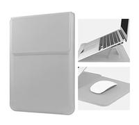 HoYiXi 14'' Funda Estuche para Portátiles con Soporte Compatible con MacBook Pro 14 2021/ASUS Vivobook 14/HP Pavilion X360/Lenovo IdeaPad/DELL Lenovo HP ASUS Acer Huawei Matebook 14'' PC, Plata