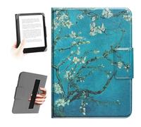 HoYiXi Funda Universal para de 6,8'', 7'' Paperwhite eBook Reader,Compatible con Kindle, Kobo,Pocketbook, Tolino y Sony eReader. Cuerda de Mano elástica Funda para 6.8"-7" eReader,Flor