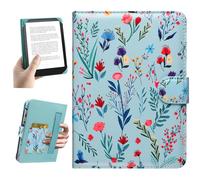 HoYiXi Universal Funda 6.8'' 7" E-Book Reade Compatible con Kindle Paperwhite/Kobo/BOOX T68/iReader Ocean,6.8"-7" Funda Protectora para Lector electrónico con Bolsillo Integrado,Flor 2