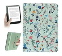 HoYiXi Universal Funda 6.8'' 7" E-Book Reade Compatible con Kindle Paperwhite/Kobo/BOOX T68/iReader Ocean/Sony,6.8"-7" eReade Protective Cover Case, Elastic Rope,Flores Blancas