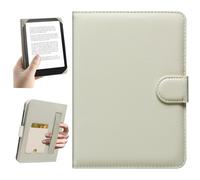 HoYiXi Universal Funda 6" Pulgada eReades Compatible con 6" Kindle 2025 & 2019/Pocketbook/Tolino/Kobo Clara HD,6" Funda Protectora para Lector electrónico con Bolsillo Integrado,Blanco arroz