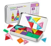 Hoyiyobi Lot de 42 Tuiles Magnétiques Enfant, Mini Magnetic Tiles, Portable Mini Carrelage Magnétique Jouet Montessori Avec Base en Fer, Jouets Magnétiques Pour Filles Garçons 3+ Ans