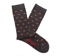 Hoyo 7 Calcetines Gris Marengo de Algodón con la Bandera de España Unisex sin Costuras Caña Media (41-45)