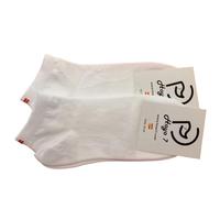 Hoyo 7 Pack 2 pares Calcetines tobilleros con bandera de España (FR/ES, Números, 41, 45, Regular, Regular, Blanco)