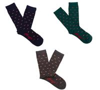 Hoyo 7 Pack 3 pares de calcetines algodón bandera España unisex sin costuras (41-45, marino, verde y gris marengo)