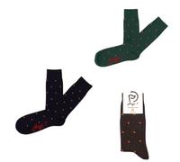 Hoyo 7 Pack 3 pares de calcetines algodón topitos bandera España unisex sin costuras (41-45, Marino, verde y gris marengo)