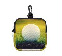 Hoyo de Pelota de Golf,Bolsa de Almacenamiento Cuadrada con Cremallera, Monedero de Neopreno, Carteras pequeñas, Monedero pequeño, Monedero