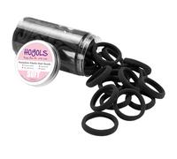 HOYOLS Gomas elásticas de algodón para el pelo, de color negro, para coleta gruesa, rizada, no se desliza, no se daña, sin costuras, 100pcs, Negro