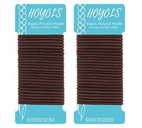 HOYOLS Lazos para el cabello, sin metal, trenzados, elásticos y gruesos, para mujeres, cabello grueso y fino, 50 unidades, 4 mm, 1/8 pulgadas, color marrón (ámbar brillante)