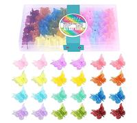 HOYOLS Mini Horquillas Mariposa, Accesorios Y2K Arcoíris Pastel para Niñas y Mujeres, Pequeñas Pinzas para Trenzas, 12 Tonos Bebé 48 Piezas (Color Jelly)