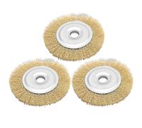 Hoypeyfiy 3 cepillos de alambre de 115 x 16 x 10 mm, cepillo de rueda de alambre con agujero de eje, repuesto para limpiador de patio Ryobi RY18PCA-0 OPC1800 OPC1815