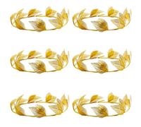 Hoypeyfiy 6 coronas de laurel, tocado de hoja dorada, corona de cabeza romana, corona de laurel, corona griega, hoja dorada para tocado, fiesta, boda, festival de graduación, accesorios para el
