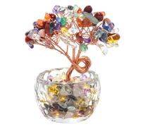 Hoypeyfiy Árbol de la vida de cristal de chakra colorido, árbol de piedras preciosas hecho a mano con alambre de cobre, decoración Feng Shui y equilibrio energético para el hogar, la oficina como
