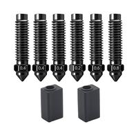Hoypeyfiy Juego de boquillas de acero endurecido de 8 piezas, repuesto para Elegoo Centauri Carbon/Centauri, incluye 6 boquillas (0,4 mm/0,2 mm/0,6 mm/0,8 mm) y 2 calcetines de silicona