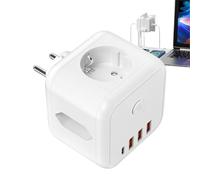 Hozaenwa Adaptador Eléctrico De Enchufes Múltiples,Expansor con 3 Salidas de Cargadores AC - Bases De Enchufe Múltiples De Pared,para Viajes Hogar Oficina Dormitorio Cocina Baño