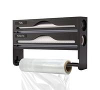 Hozaenwa Dispensador De Papel De Cocina con Cortador,Organizador De Aluminio con Soporte para Rollos Y Cortador | Organizador De Cocina De Pared para Papel Albal Y Aluminio