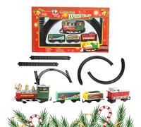 Hozaenwa Juego De Tren Navideño con Vías,Trenes Navideños Creativos para Niños - Eléctricos Juego Festivo para Fiestas Actividades En Casa Reuniones Infantiles