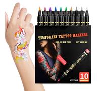 Hozaenwa Marcadores de Arte Corporal para la Piel - Kit De Maquillaje Facial Lavable Con Plantillas,Marcador De Piel Con Glitter Cosmético | Para Adultos Y Adolescentes En Fiestas Cumpleaños