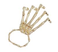 Hozaenwa Pulsera De Anillo Con Mano Esquelética | Pulsera De Mano Esqueleto Halloween Con Anillo Hecha A | Joyería Ósea De Muñeca Para Mujer Regalo Fiesta Día De Las Brujas