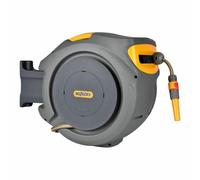 Hozelock AutoReel - Caja de pared con tubo de 20 m Ø 12,5 mm y accesorios, giratorio de 180 °