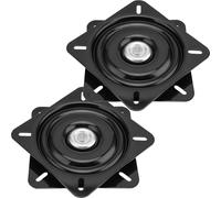 HOZEON Paquete de 2 placas giratorias para taburete de bar de 6.5 pulgadas, repuesto de taburete giratorio cuadrado, placa de montaje de base giratoria de rodamiento de bolas resistente, mecanismo