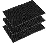 HOZEON Paquete de 3 alfombrillas de goma antideslizantes de 30,5 x 45,7 cm, para encimera, bar, cocina, restaurante, camarero, hotel, bebidas, muebles, color negro