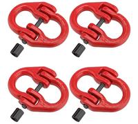HOZEON Paquete de 4 eslabones de acoplamiento de acero de aleación de 1/4 pulgadas, conector de cadena de bloqueo de martillo de grado 80, enlace de conector de cadena de seguridad para enganche de remolque, límite de carga de trabajo de 2500 libras, rojo