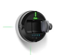 HOZO M-Cube 02 - Nivel de burbuja láser con soporte de pared, nivel de burbuja cruzado con línea vertical y horizontal verde, se adhiere a la pared, rotación de 360°, recargable por USB, para