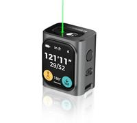 HOZO M-Cube - Herramienta de medición láser de haz verde, 164 pies/50 m, precisión ± 1/16 pulgadas, tamaño pequeño, color verde real de alta visibilidad para exteriores, área/volumen/pitagórico, Vi
