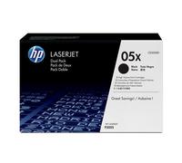 HP 05X CE505XD, Negro, Cartucho Tóner de Alta Capacidad Original, Pack de 2, para impresoras HP LaserJet P2035, P2055, P2030, P2050, P2055D y P2055DN