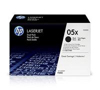 HP 05X CE505XD, Negro, Cartucho Tóner de Alta Capacidad Original, Pack de 2, para impresoras HP LaserJet P2035, P2055, P2030, P2050, P2055D y P2055DN