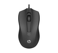 HP 100 - Ratón con Cable (1600 PPP, 2 Botones y Rueda de Desplazamiento, Conexión con cable USB, Windows), Color Negro