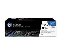 HP 125A CB540AD, Negro, Cartucho Tóner Original, Pack de 2, para impresoras HP ColorLaserJet CP1215, CP1515, CP1518; CM1312 y CP151n