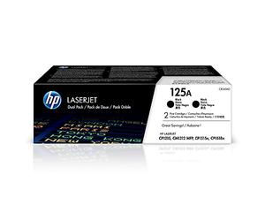 HP 125A CB540AD, Negro, Cartucho Tóner Original, Pack de 2, para impresoras HP ColorLaserJet CP1215, CP1515, CP1518; CM1312 y CP151n