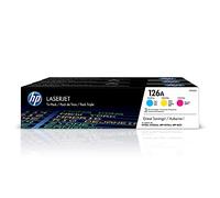 HP Pack de ahorro de 3 cartuchos de tóner original LaserJet 126A cian/magenta/amarillo