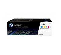 HP 128A Paquete de 3 cartuchos de tóner de tres colores auténticos (CF371AM) para Color LaserJet Pro CM1415/CP1520series/CP1528