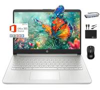 HP 14 portátil delgado de 2025 pulgadas HD Micro-Edge Display Procesador Intel Quad-Core Pentium, 8 GB de RAM, 256 GB SSD Wi-Fi, cámara web, carga rápida, MS 365 de 1 año, batería larga, Win 11