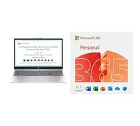 HP 15-fd0186ns | Ordenador portátil 15.6" FHD | Intel N100 | 4GB RAM | 128GB UFS | Windows 11 | QWERTY Español + Microsoft 365 Personal | 12 Meses | Apps Office con IA
