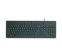 HP 150 Teclado con Cable, 12 Combinaciones de atajos con tecla Fn, Teclado numérico, Negro