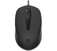 HP Ratón 150 - Ratón con Cable, conexión USB-A, Sensor óptico de hasta 1600 PPP, 3 Botones y Rueda de Desplazamiento de Doble función, Agarre ergonómico y Funcional, Color Negro