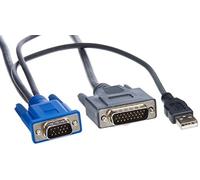 HP 1x4 KVM Console 6ft USB Cable - Switch KVM (1,82m, Negro, HP ProLiant BL20p G3 Server series HP ProLiant BL20p G4 Server series, DVI, D-Sub + 2 x USB, Macho/Macho)