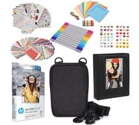 HP 2 x 3 Pulgadas Premium Zink Papel fotográfico (Paquete de 50) Kit de Accesorios con álbum de Fotos, Estuche, Pegatinas, marcadores