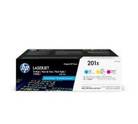 HP 201X CF253XM, Cian, Magenta y Amarillo, Cartuchos Tóner Original, Pack de 3, para impresoras Color LaserJet Pro Serie 252, 274 y 277