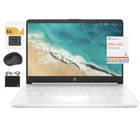 HP 2023 Nuevo portátil ultrafino de 14 pulgadas HD ultral ligero, procesador Intel Celeron de cuatro núcleos, 4 GB de RAM, 128 GB (64 GB eMMC+ 64 GB SD), Wi-Fi, hasta 11 horas, Windows 11 S + 1 año
