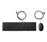 HP 225 - Juego de Teclado y ratón - ambidiestro, disposición de 3 Zonas, Recorrido de Teclas estándar, tamaño Completo, USB, Blanco