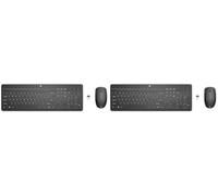 HP 230 Combinación de Teclado y Ratón Inalámbricos(1600 PPP, Batería hasta 16 Meses de Duración, Puerto USB-A, Indicadores LED, Windows) Teclado QWERTY Español - Negro (Paquete de 2)
